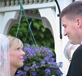 steve michelle lookin at eachother outside